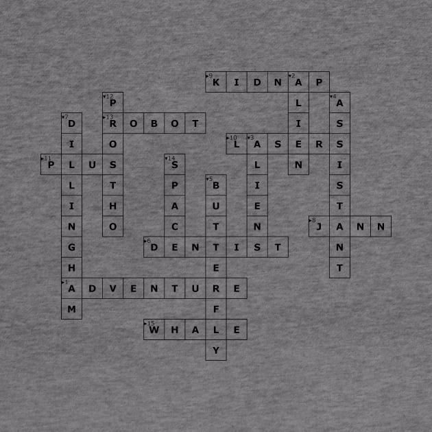 (1971PP) Crossword pattern with words from a 1971 science fiction book about a dentist. by ScienceFictionKirwee